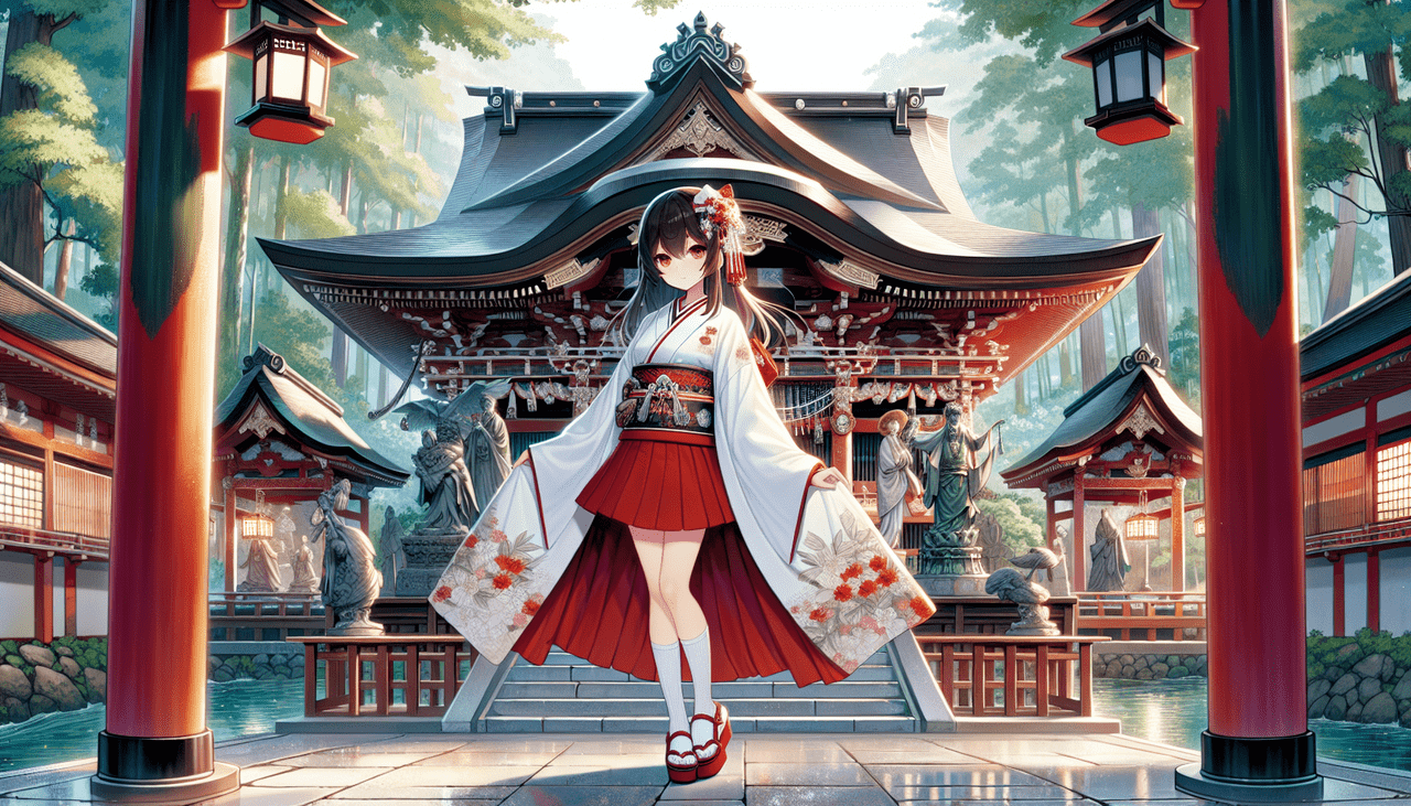 shrine maiden. - AI Illustration Generated by Bittensor AI Image Generation Tool - BitAPAI Image Studio | Built on Bittensor / Reply τensor - 𝕏 / tao.studio / Tensorspace / CORCEL Powered by Bittensor